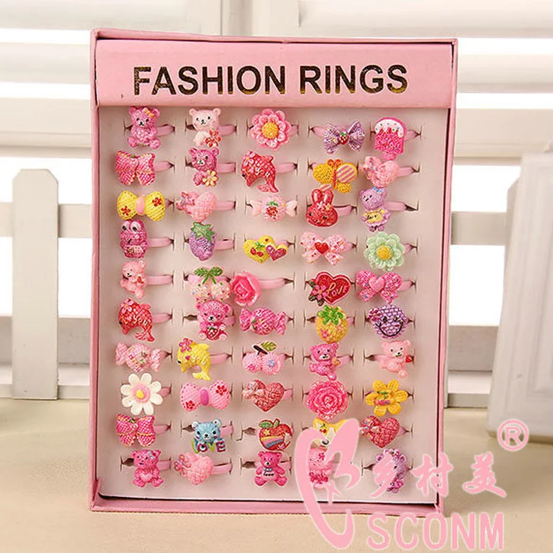 Новинка 2018 разноцветные пластиковые аксессуары милое объемное детское кольцо из