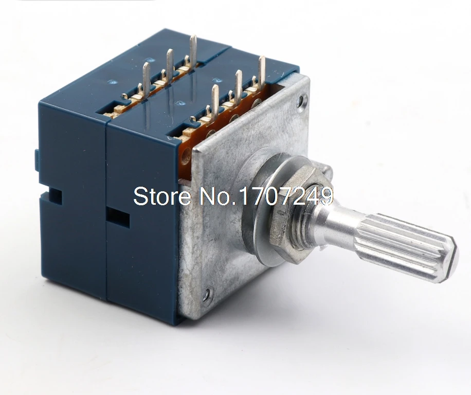 1 шт. 10K 20K 50K 100K 250K 500K Япония ALPS RK27 двойной стерео потенциометр 10 ~ 500KAX2 насеченный вал RK27 поворотный переключатель 6-контактный