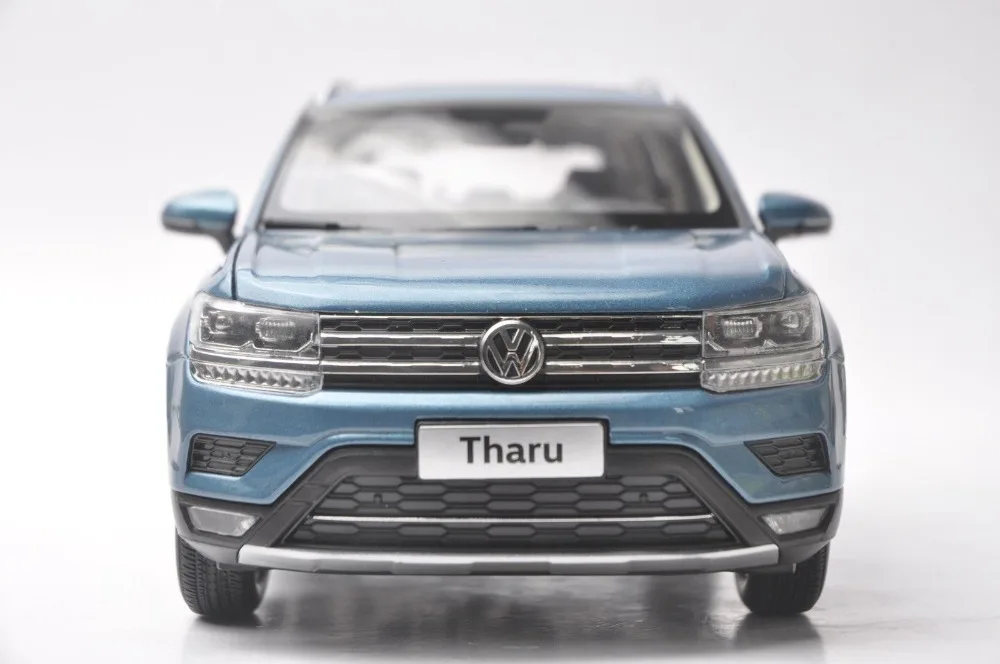 1:18 литая под давлением модель для Volkswagen VW Tharu Синий внедорожник игрушечный автомобиль миниатюрная Коллекция подарков