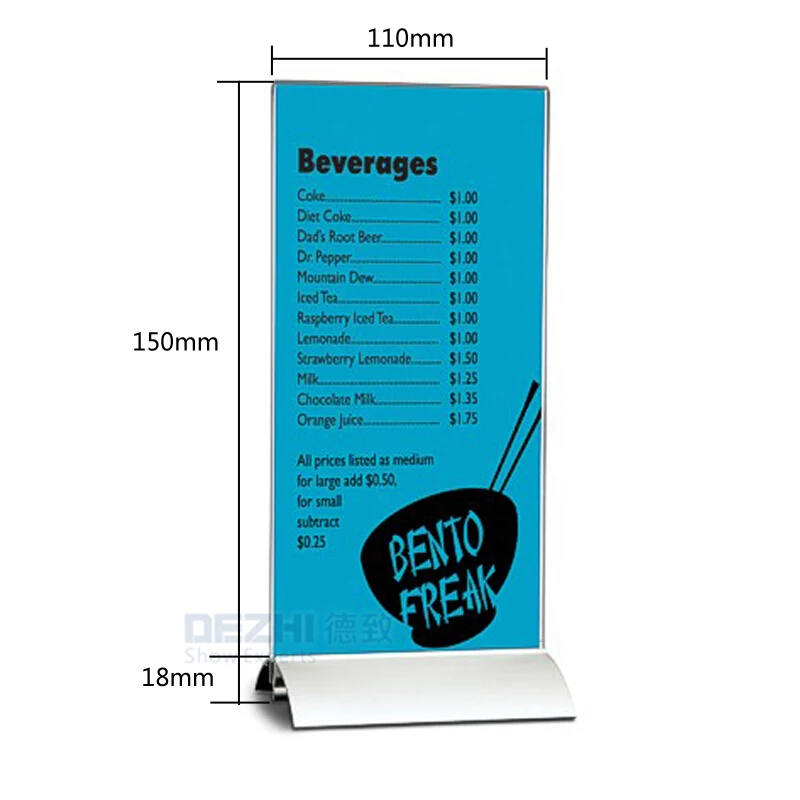 paper size 110x150mm A4/A5 вертикальный/горизонтальный Настольный дисплей 210*297 для конференц-зала Настольный держатель меню дисплей для ресторана акриловый прозрачный держатель - Цвет: paper size 110x150mm