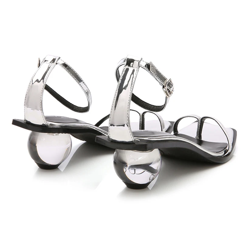 Женские босоножки WOOS BOBO на прозрачном геометрическом каблуке модные сандалии