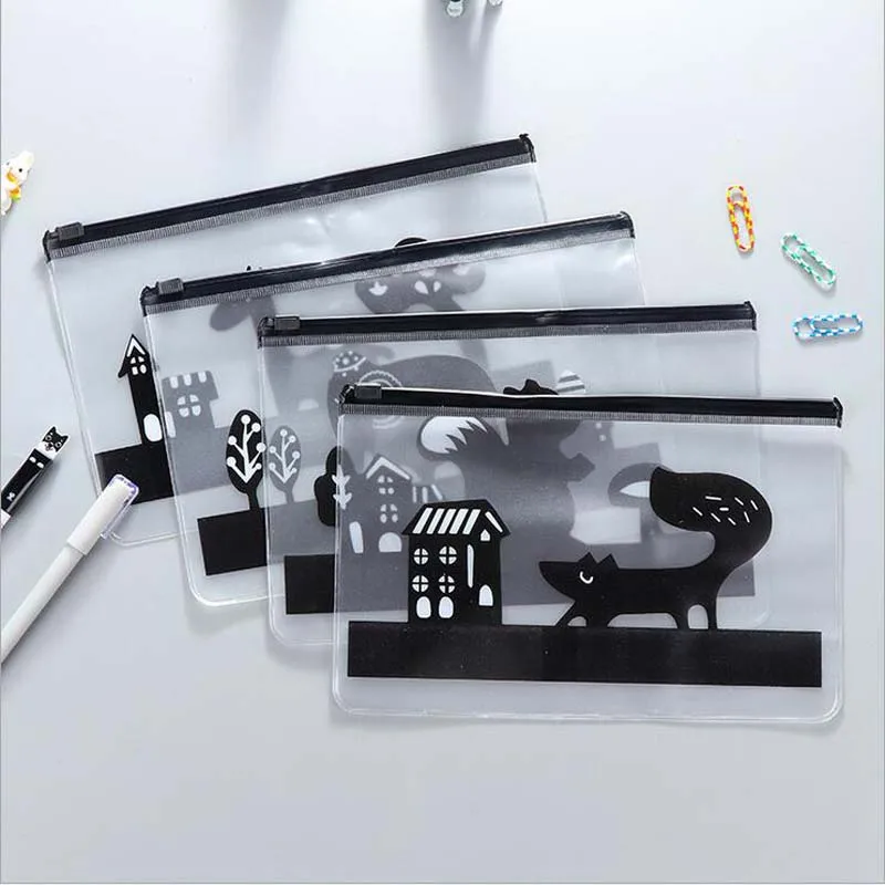 Прекрасный прозрачный ПВХ пенал на молнии чехол для детей Студент творческий