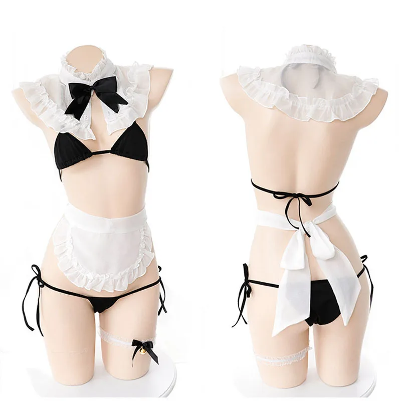 Симпатичный сексуальный французский Фартук костюм горничной нижнее белье