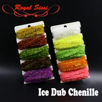 royal sissi 5colors set fly tying ice dub chenille yarn 5yards card cactus sparkly chenille saltwater flies fly tying materials