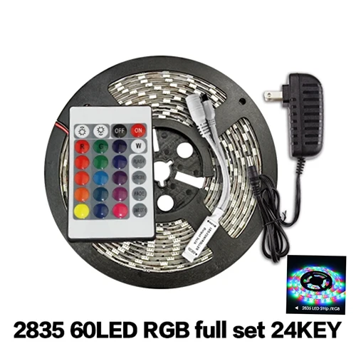 RGB 24KEY set DC 12 В светодиодный светильник Гибкая Диодная лента SMD 5050 2835 1 м 2 м 3 м 4 м 5 м RGB 24Key 44Key пульт дистанционного управления водонепроницаемый светильник ing - Испускаемый цвет: RGB 24KEY set