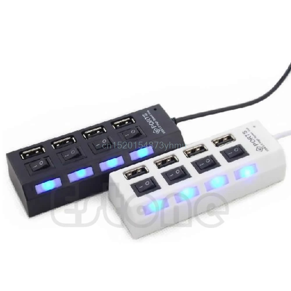 4 порта USB 2 0 с переключателем Вкл/Выкл светодиодный компактный Мути концентратор