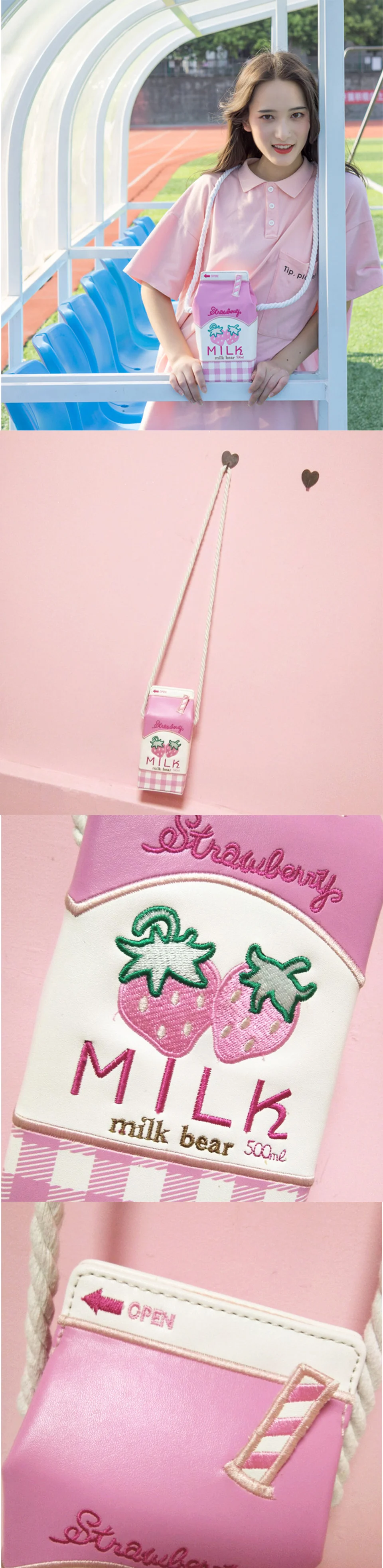 Harajuku креативные женские сумки-мессенджеры С Вышивкой Букв Kawaii Milk Box сумка на плечо в японском стиле свежий стиль сумки для девочек