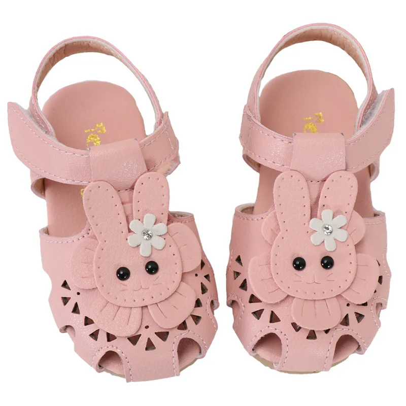 Сандалии с кроличьими ушками для девочек сандалии принцессы закрытым носком