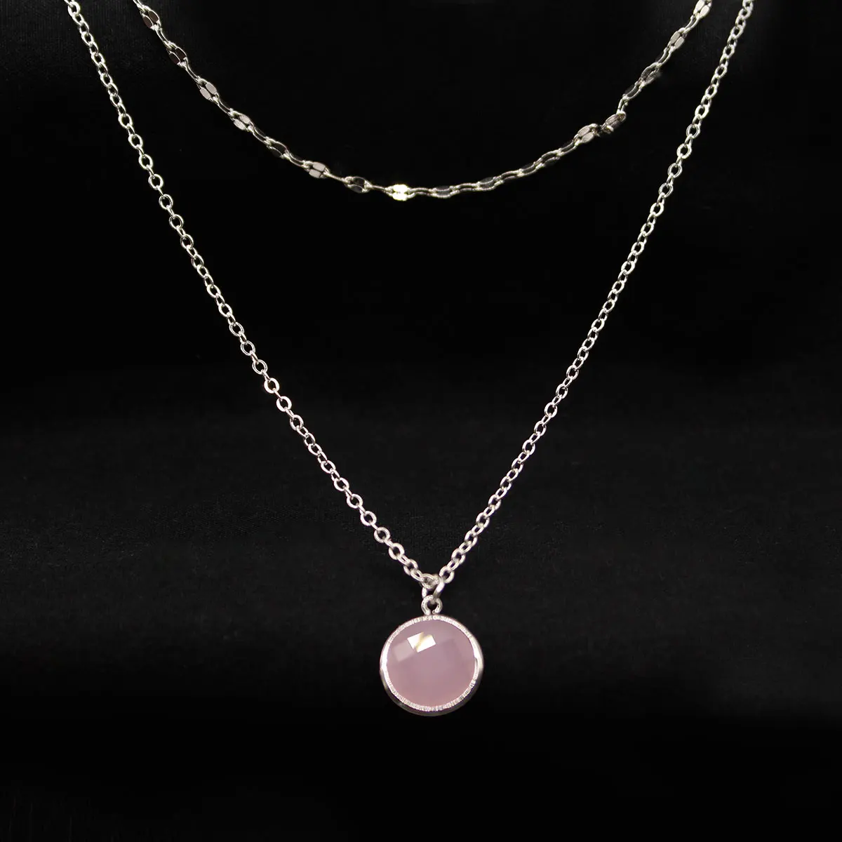 

Fashion Layered Choker Chain Necklace Charms Women Cute Alloy Stone Pendant Clavicle Necklace Jewelry