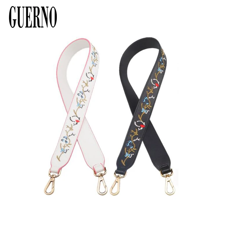 GUERNO 2017 plit leather strap for women handbags embroidery bohemian bag stripe easy matching girl shoulder belt DD001 | Багаж и сумки