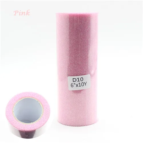 Pink 15 см 10yd тени с металлическим блеском тюль рулон Свадебные вечерние украшения катушка пачка упаковка для подарка на день рождения Рождество события поставки - Цвет: Pink