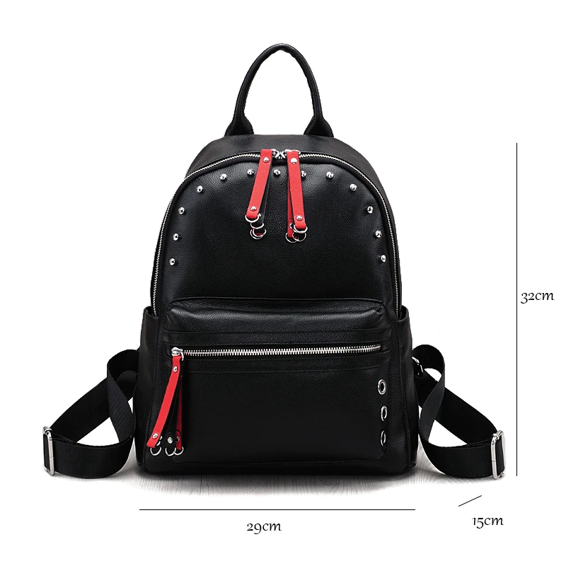 Рюкзак для женщин подростков милые гвоздики из натуральной кожи 2019|studded backpack|backpack