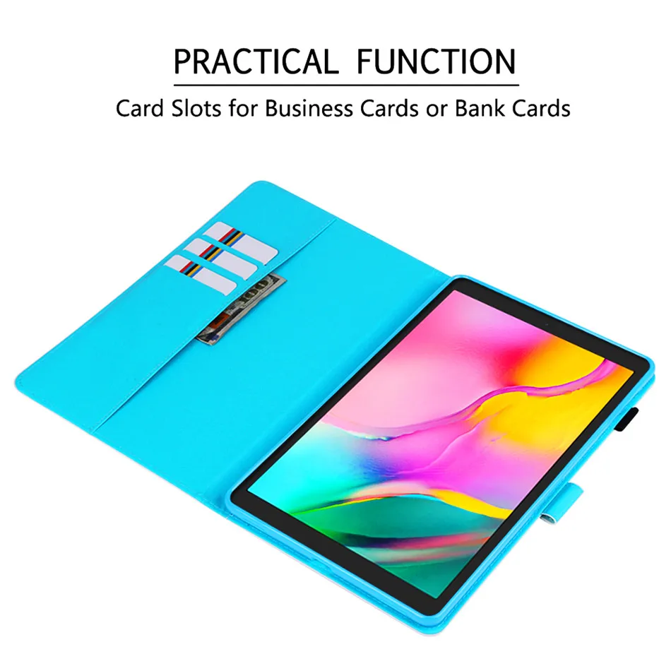 Модная покрашенная Крышка корпуса для Samsung Galaxy Tab A 10,1 T510 T515 SM-T510 SM-T515 Funda Подставка для планшета оболочка+ пленка+ ручка