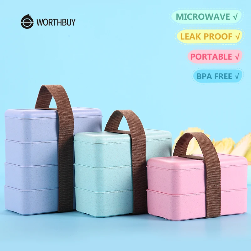 WORTHBUY японский микроволновый Ланч бокс для детей портативный герметичный ящик