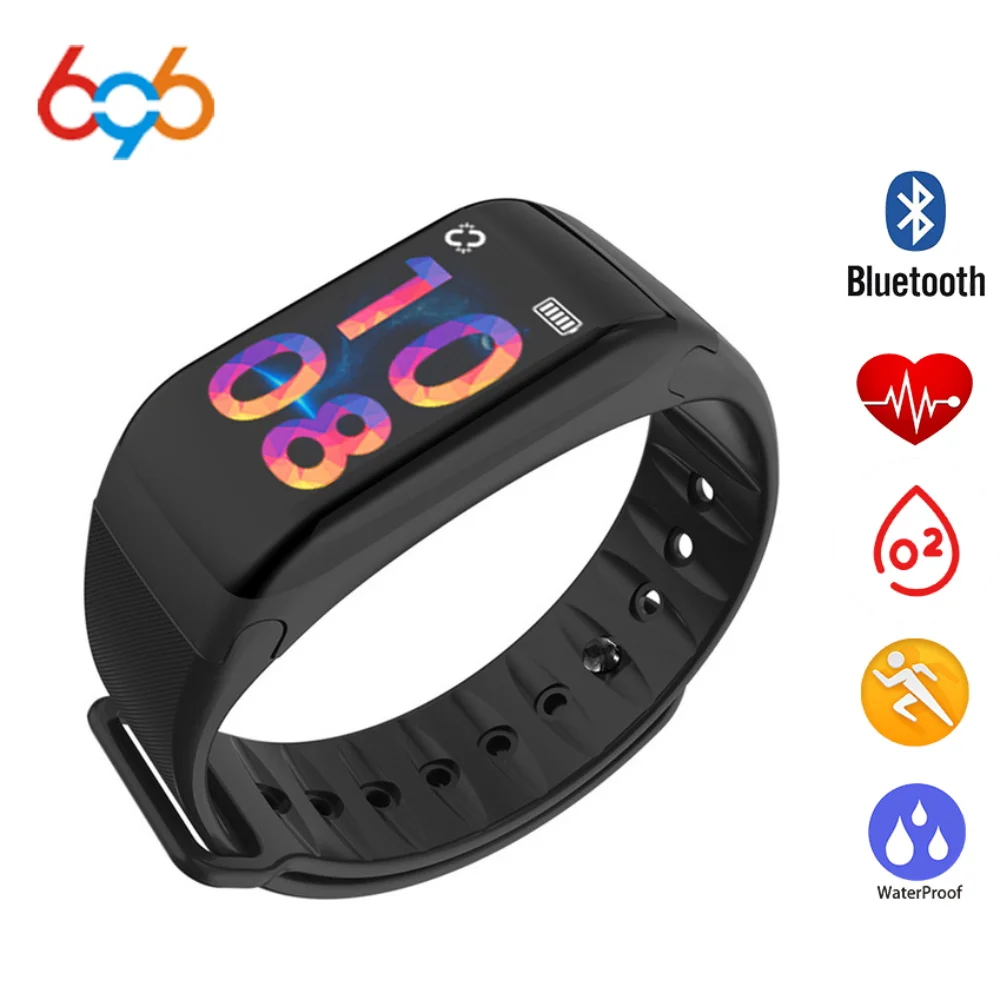 696 Color Screen Waterproof F1 Plus Smart bracelet Wristband Fitness Tracker Call Reminder Step Pulse Heart Rate Monitor | Электроника