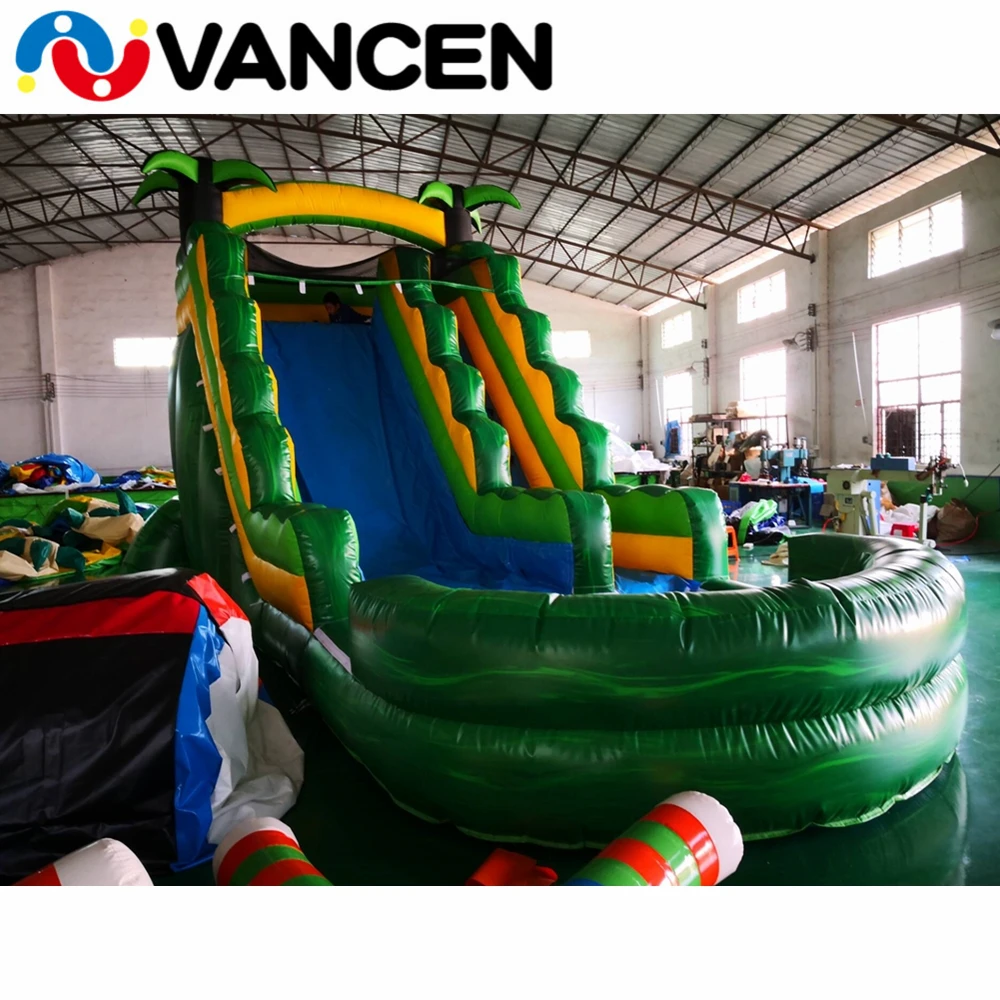 

Adult size inflatable water sldie green bouncer castle outdoor lows price giant inflatable water slide for adult from china