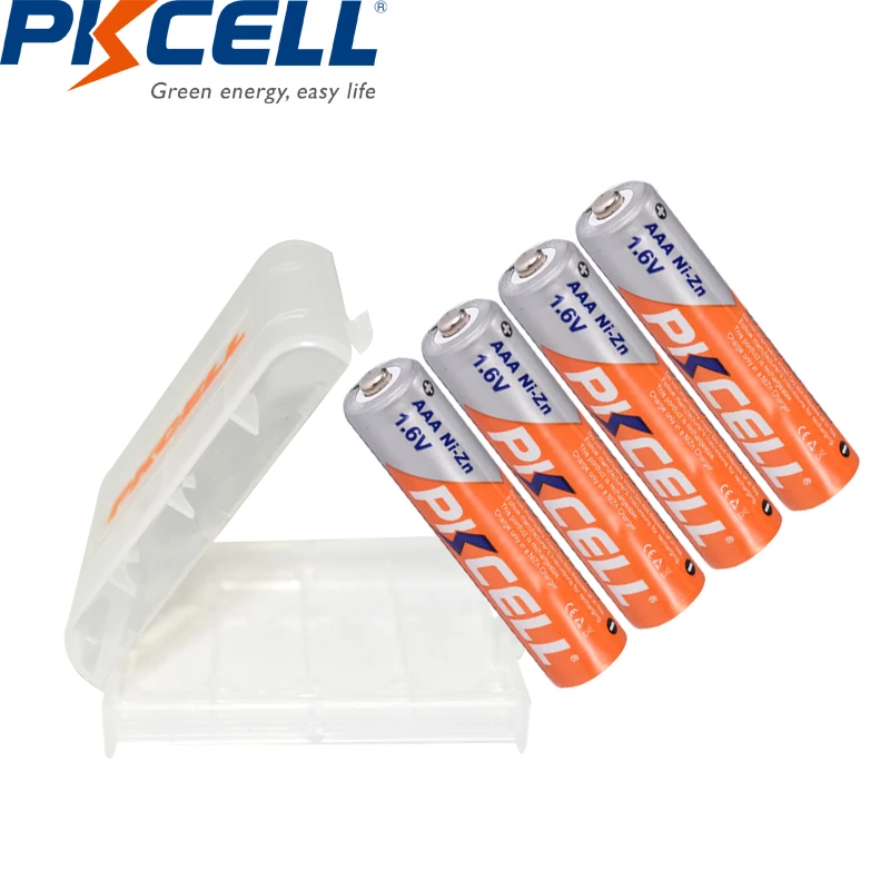 4 шт. PKCELL 900mWh 1 6 в NIZN AAA аккумуляторные батареи NI-ZN и AA батарейный блок для фонарика