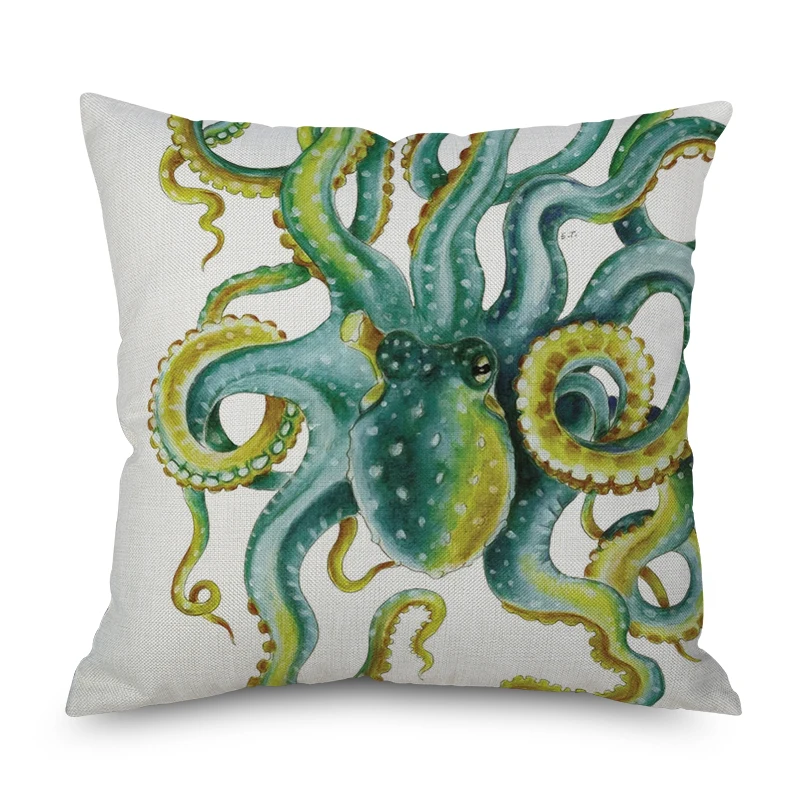 

Animal Colored octopus Nordic short plush Pillow Case Polyester Decorative Throw Pillow Cover Square style-4
