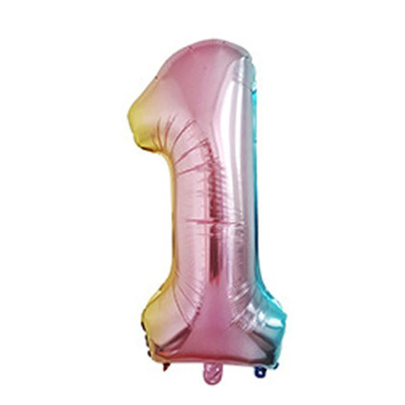 1 шт. градиентный цвет радуги номер фольги праздничные надувные шары Свадебная