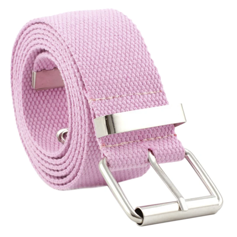 Женский холщовый пояс с металлической пряжкой черный белый красный широкий