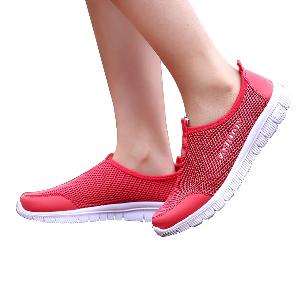 Женские легкие кроссовки с дышащей сеткой прогулочная уличная спортивная обувь