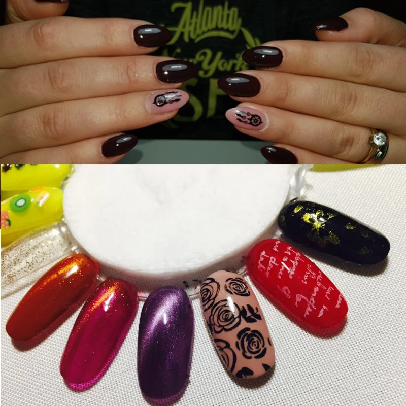 1 ШТ. Прямоугольник Nail Art Штамповка Плиты Кружева Цветочный Дизайн Печать