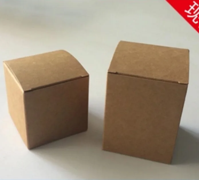 

100PCS/LOT 60X60X60MM Square Kraft Paper Boxes Candy Packing Box