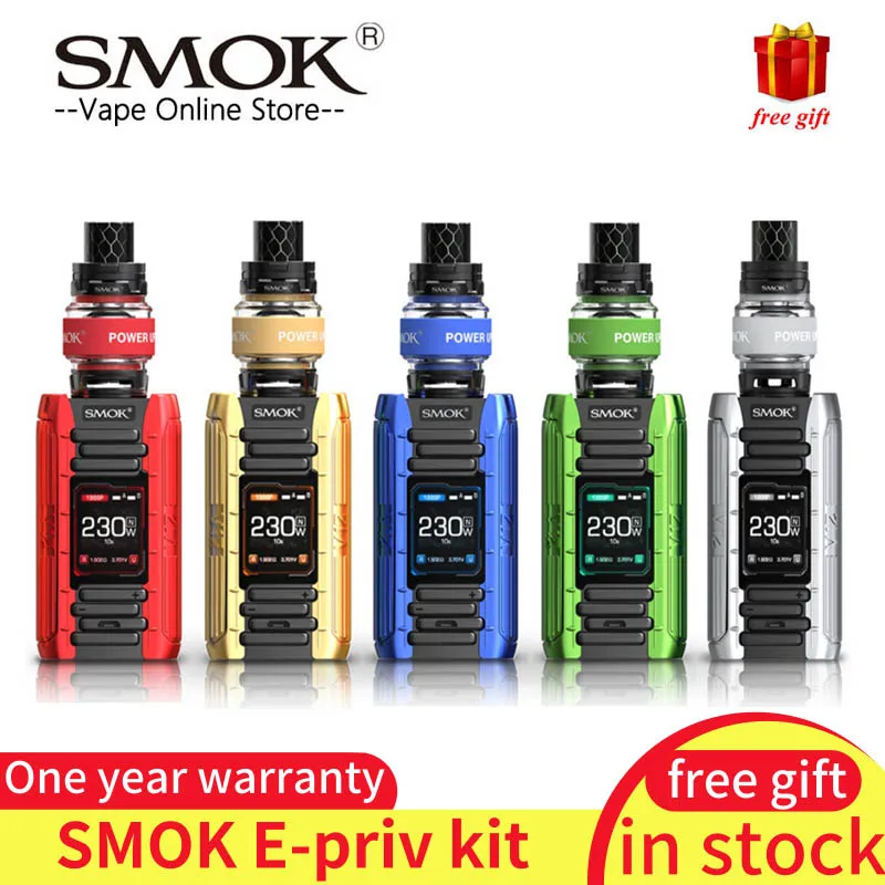 Оригинальный набор SMOK E priv 230 W Box MOD Vape 8 мл TFV12 Prince Tank с новой максимальной сетчатой