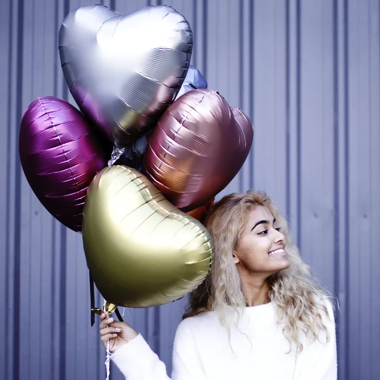 Воздушные шары из матовой алюминиевой фольги с 18 &quotсердечком для Дня Святого