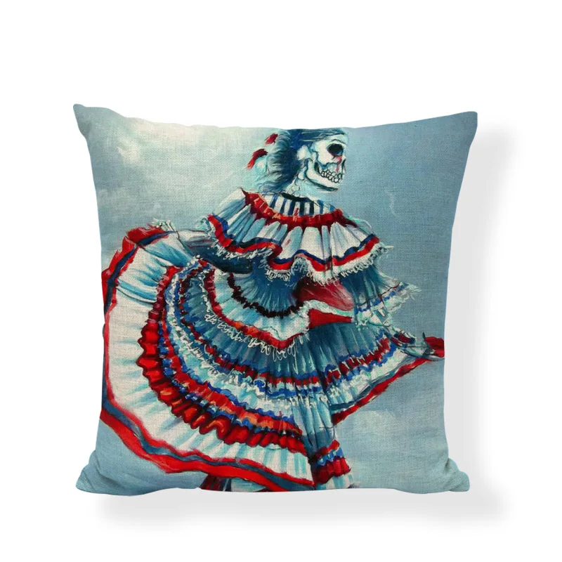 Персонализированная сахарная Подушка с черепом чехлы для танцующих женщин