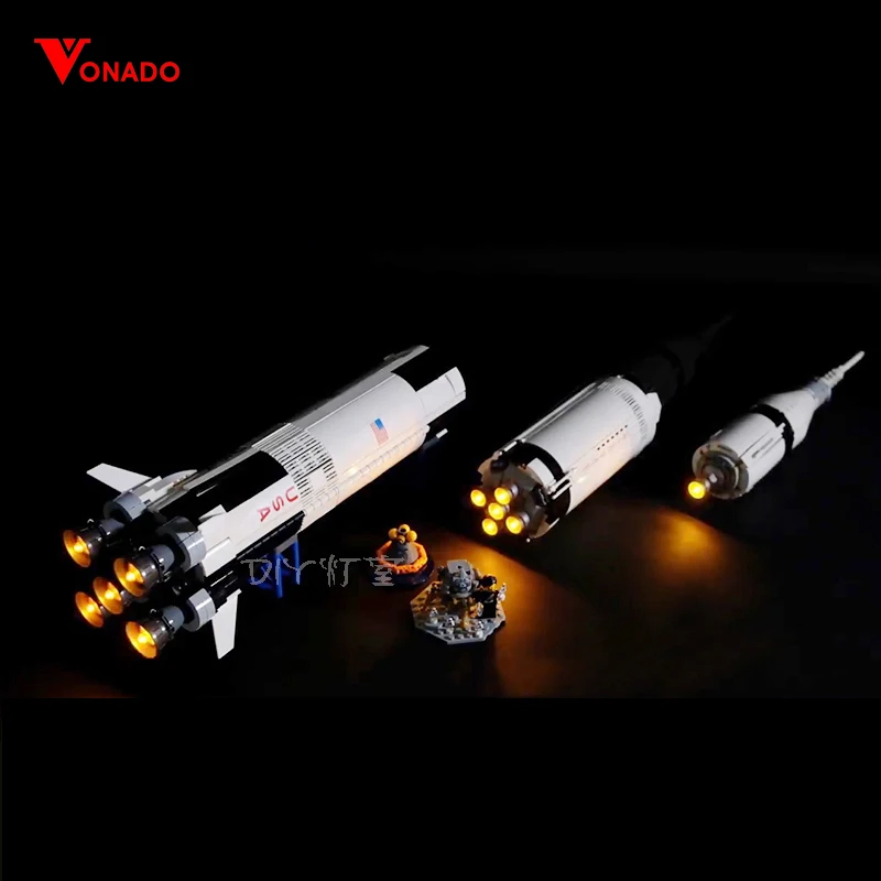 Светодиодная лампа для Lego 21309 креативные строительные блоки Apollo Saturn V launch