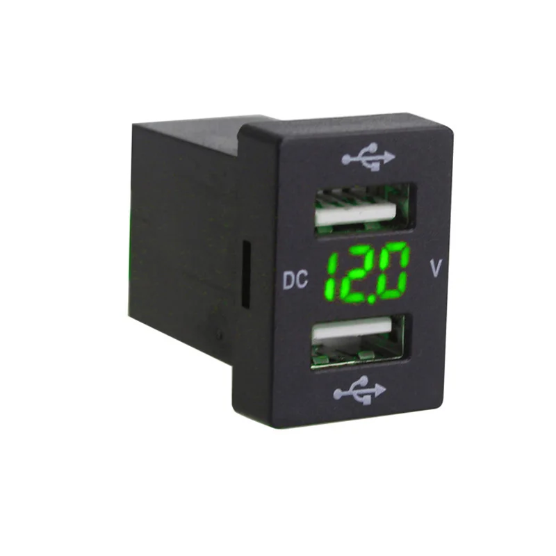 3.1A автомобильный разъем для зарядного устройства с двумя usb-портами, адаптер питания для зарядки телефона, светодиодный вольтметр, синий, зеленый, красный