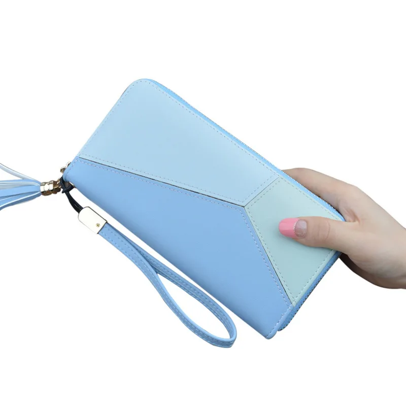 Blue1 WENYUJH, новинка, Женский Длинный кошелек из искусственной кожи, женские кошельки на молнии, клатч, кошелек для монет, женские кошельки, сумочка для денег, porte feuille femme - Цвет: Blue1