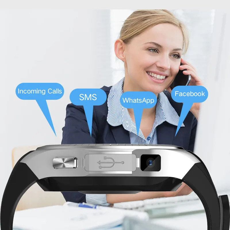 Bluetooth спортивные умные часы поддерживают компас с GPS WhatsApp Facebook функциональные