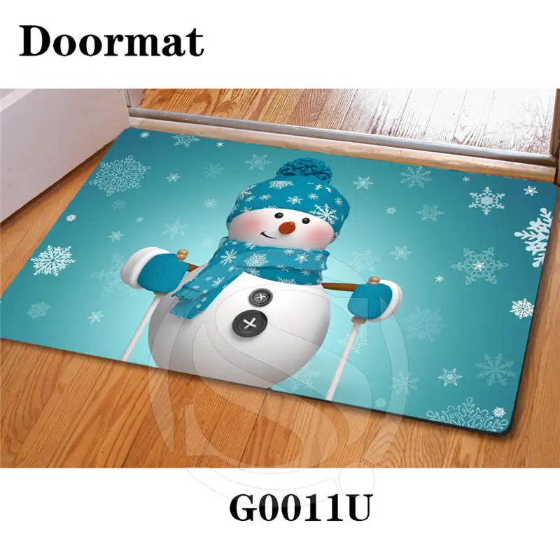 Пользовательские Happy Christmas DoorMat Art Шаблон Печатной Ковровое покрытие Зал Спальня