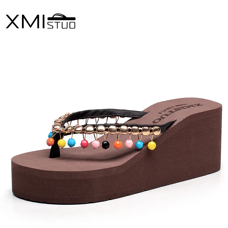 Сандалии XMISTUO женские ручной работы модная пляжная обувь цветные повседневные