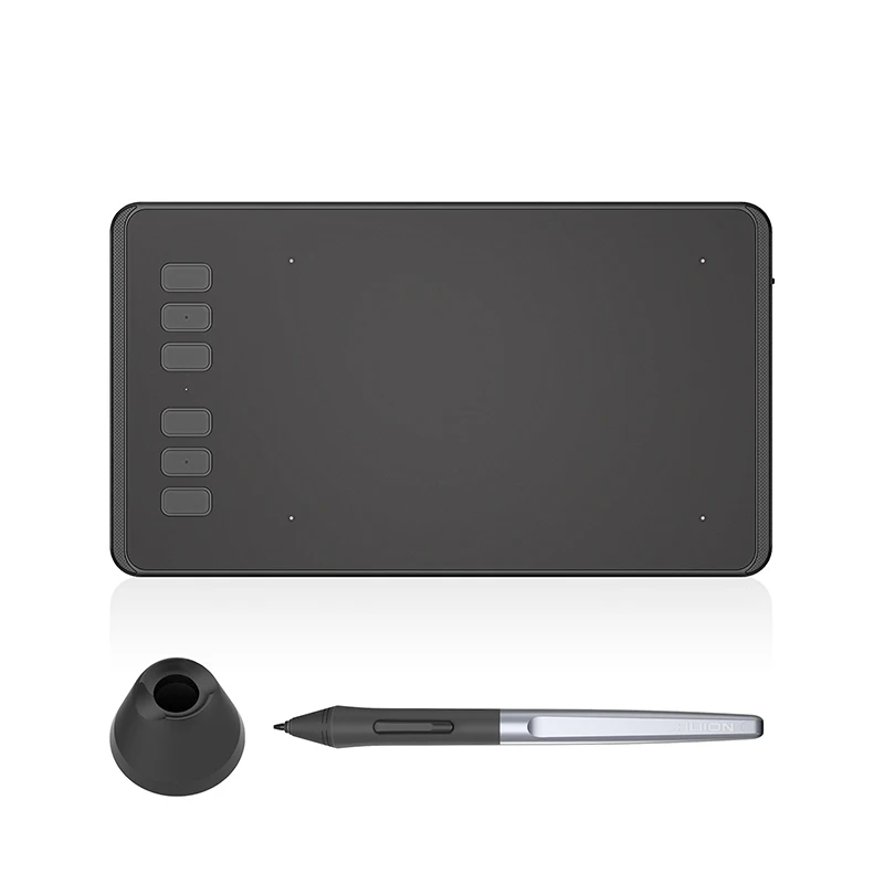 HUION h640p 6-inch цифровая ручка Планшеты графический Рисунок Планшеты 8192 Давление уровни пассивный ручка с Батарея- для ОГУ игры - Цвет: Черный