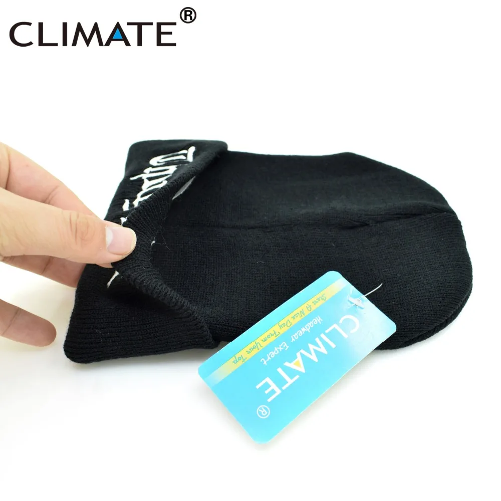 Климатическая Мужская Женская Зимняя Теплая Шапка бини THUG LIFE Black Knit Skullies Beanie
