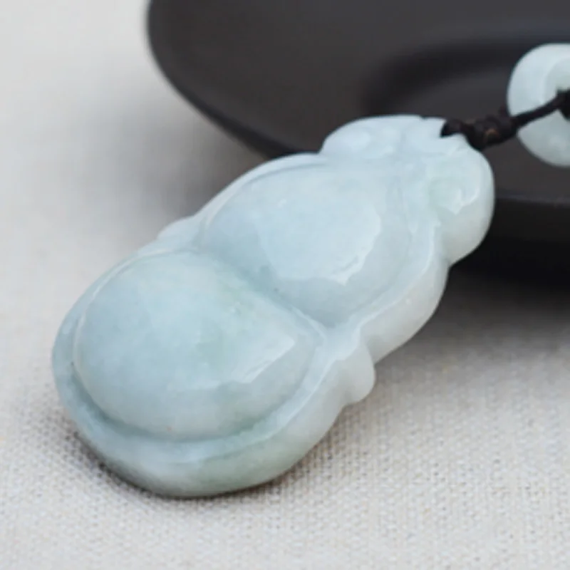 Drop shipping Natural A Jadeite Jades Pendant Gourd Shape Pendants Gift for Women Fashion Stone Jewelry+Rope | Украшения и