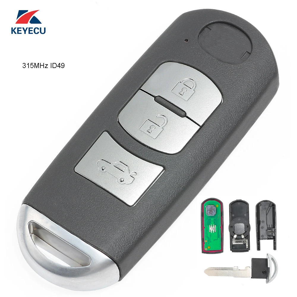 

KEYECU Replacement Genuine 3 Button Remote Car Key Fob 315MHz ID83 for Mazda Model: SKE13E-01 CMIIT ID: 2011DJ5486