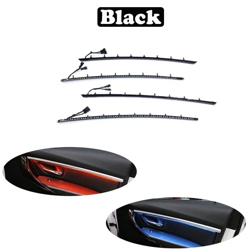 Четыре внутренняя панель двери декоративная светодиодная подсветка с синими и