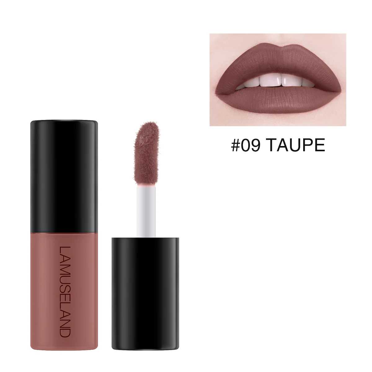 09 TAUPE Водостойкая Матовая жидкая мини-помада для губ, легко носить с собой, 12 цветов, 3,5 г, Макияж для губ, бренд LAMUSELAND# L18L11 - Цвет: 09 TAUPE
