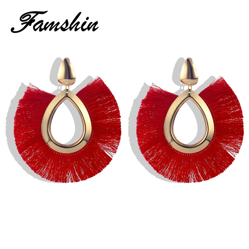 FAMSHIN 2018 новые серьги с кисточками для женщин большие бахромой модные ювелирные