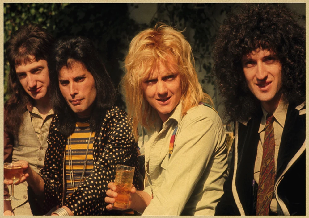 С группой Queen музыкальный крафт Бумага плакат Винтаж печатным рисунком основа декоративная настенная живопись Стикеры