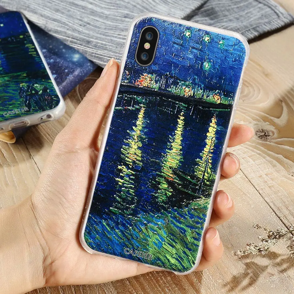 Caseier Книги по искусству телефона чехол для iPhone X Мягкий силиконовый рисунком Ван
