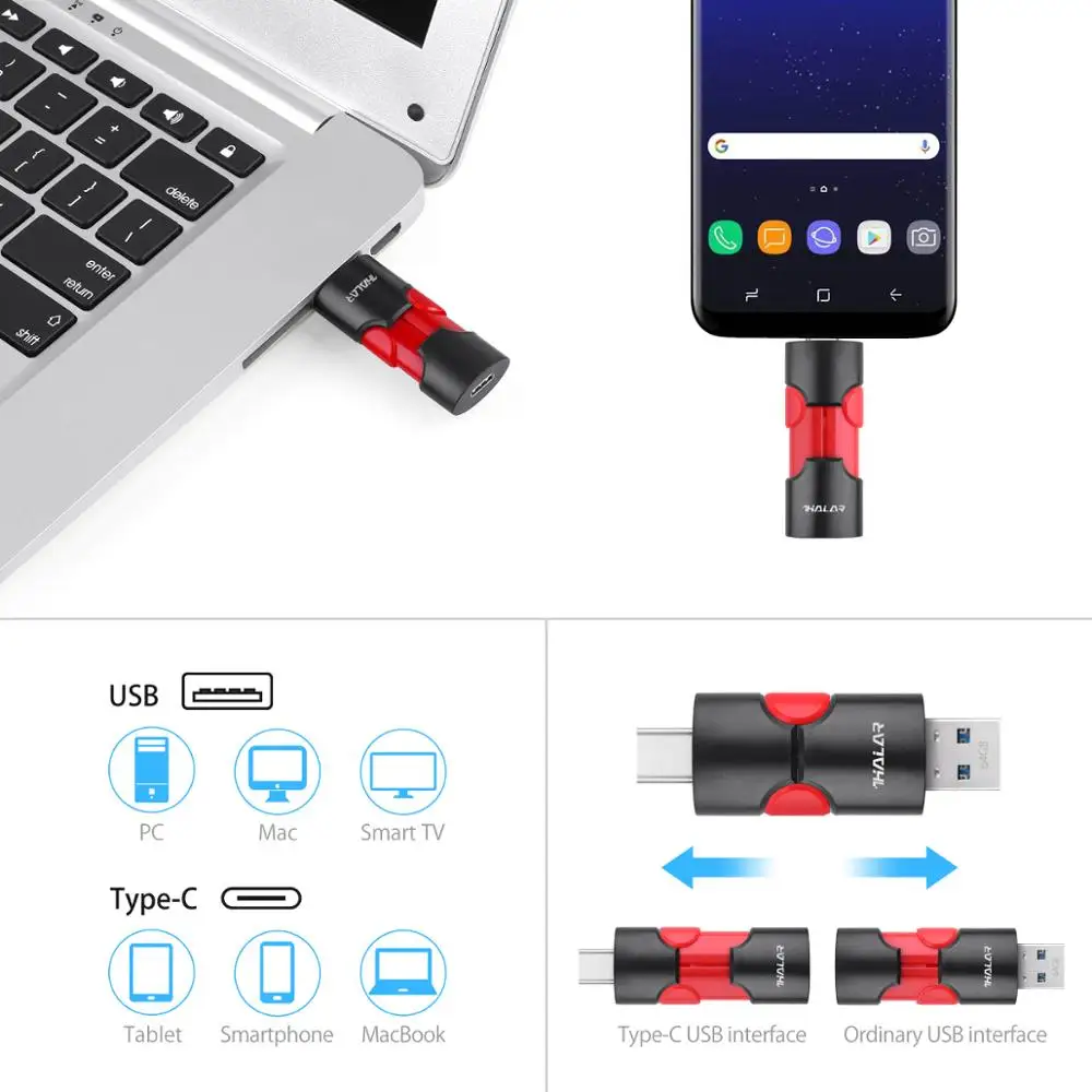 THKAILAR USB 3 0 флеш накопитель type C OTG 256 ГБ 128 Гб 64 32 высокоскоростной Флэш Диск 16