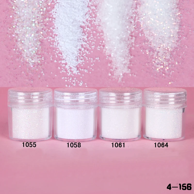 1Box Snow White Series Beauty Nail Glitter Powder Acrylic Powder Sheets Nail Dust Tips Nail Art Decoration 10ML