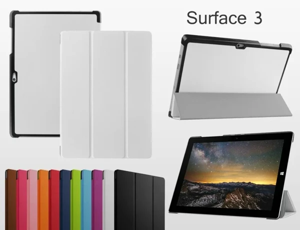 3-папка ультра тонкий рукав Магнитный Folio Stand кожаный чехол Smart Cover для microsoft Surface 3 1645 Surface 3 10,8"