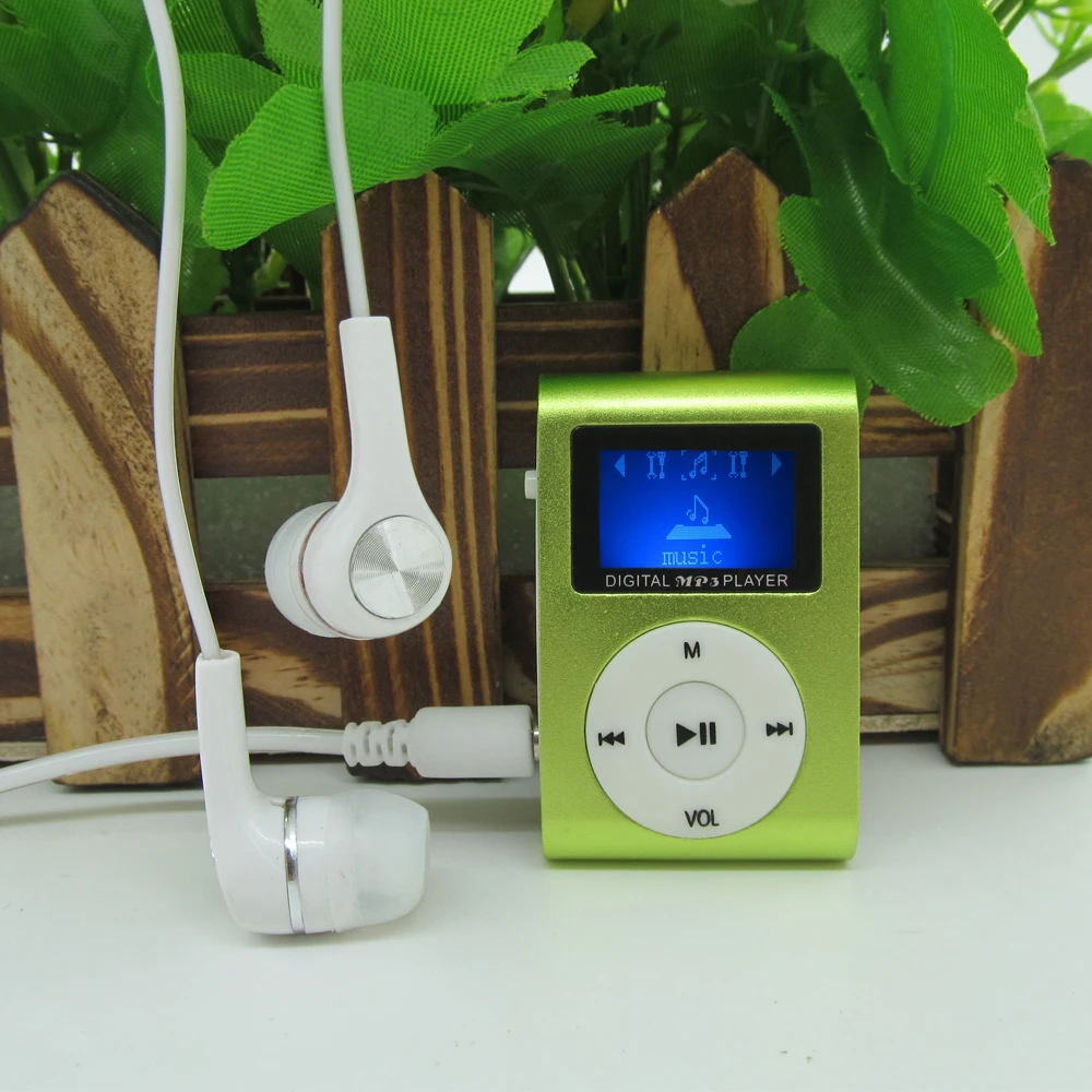 ЖК-экран металлический мини-клип mp3-плеер спортивный с Micro TF/SD слотом с наушником и USB кабелем Портативный MP3 Музыкальные плееры