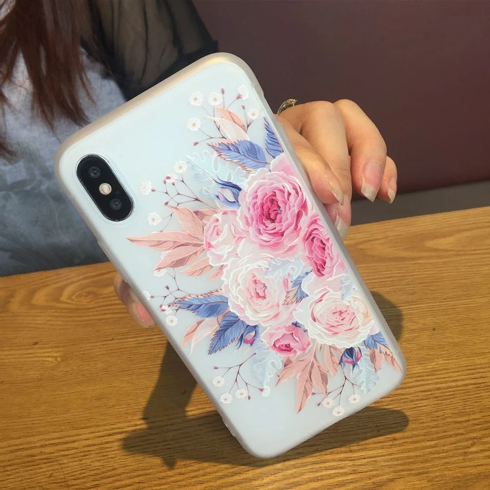 Стильный чехол для телефона Прозрачный цветочный защитный аксессуары iPhone 7 8 X